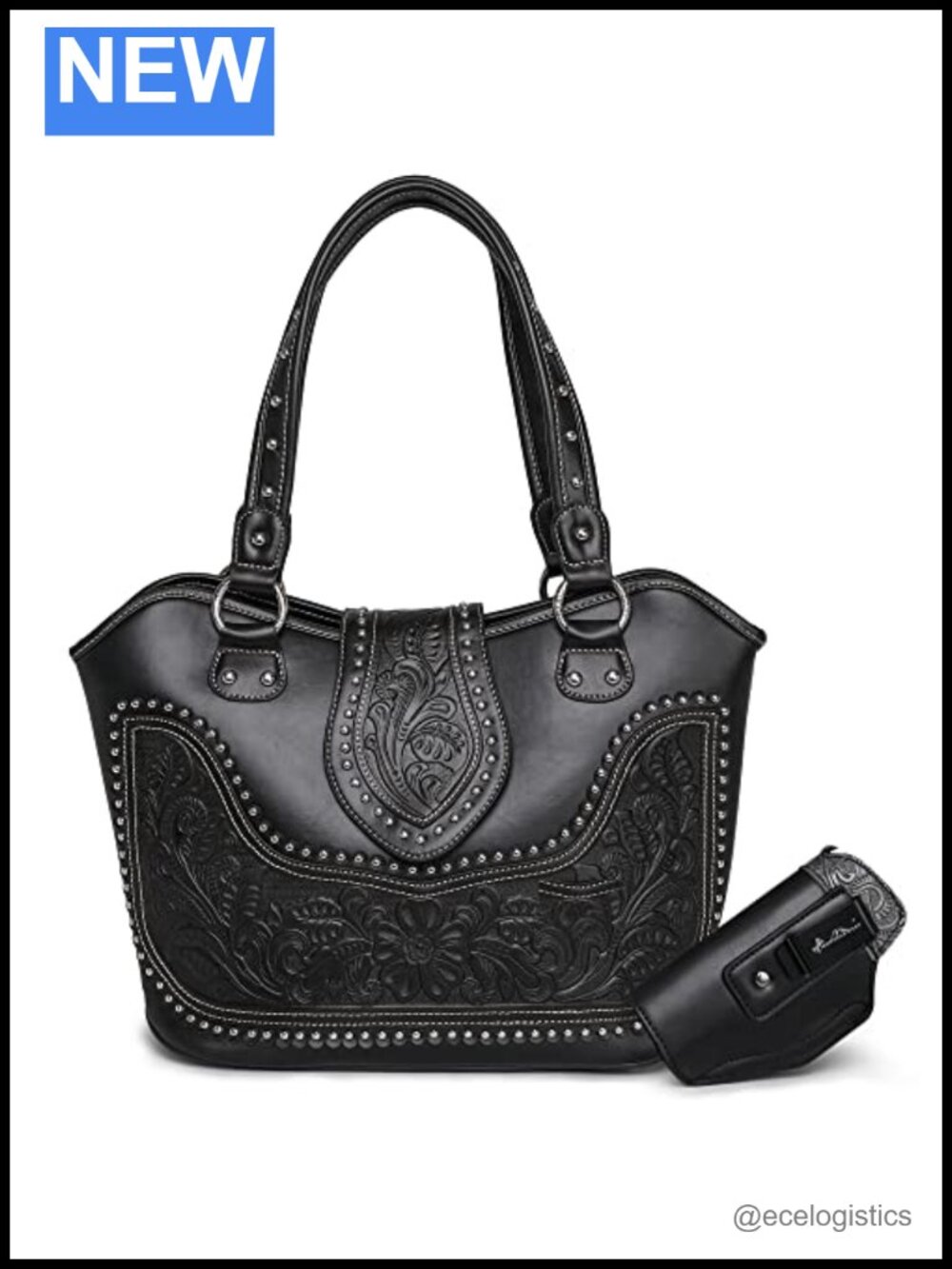 Western Tote Bag for Women Tooled Vegan Leather Shoulder Handbag Purse